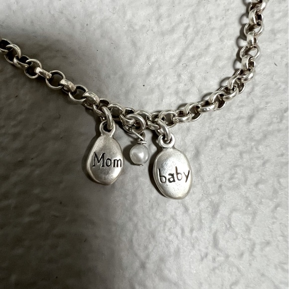 Sterling Silver Mom and Baby Charm Bracelet - Picture 3 of 4